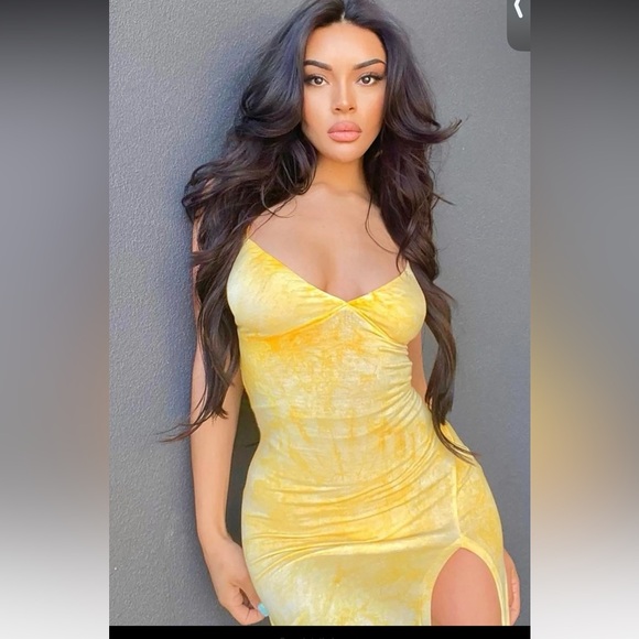 FashionNova Dying For Your Love Tie Dye Maxi Dress - Yellow/combo - Picture 4 of 10
